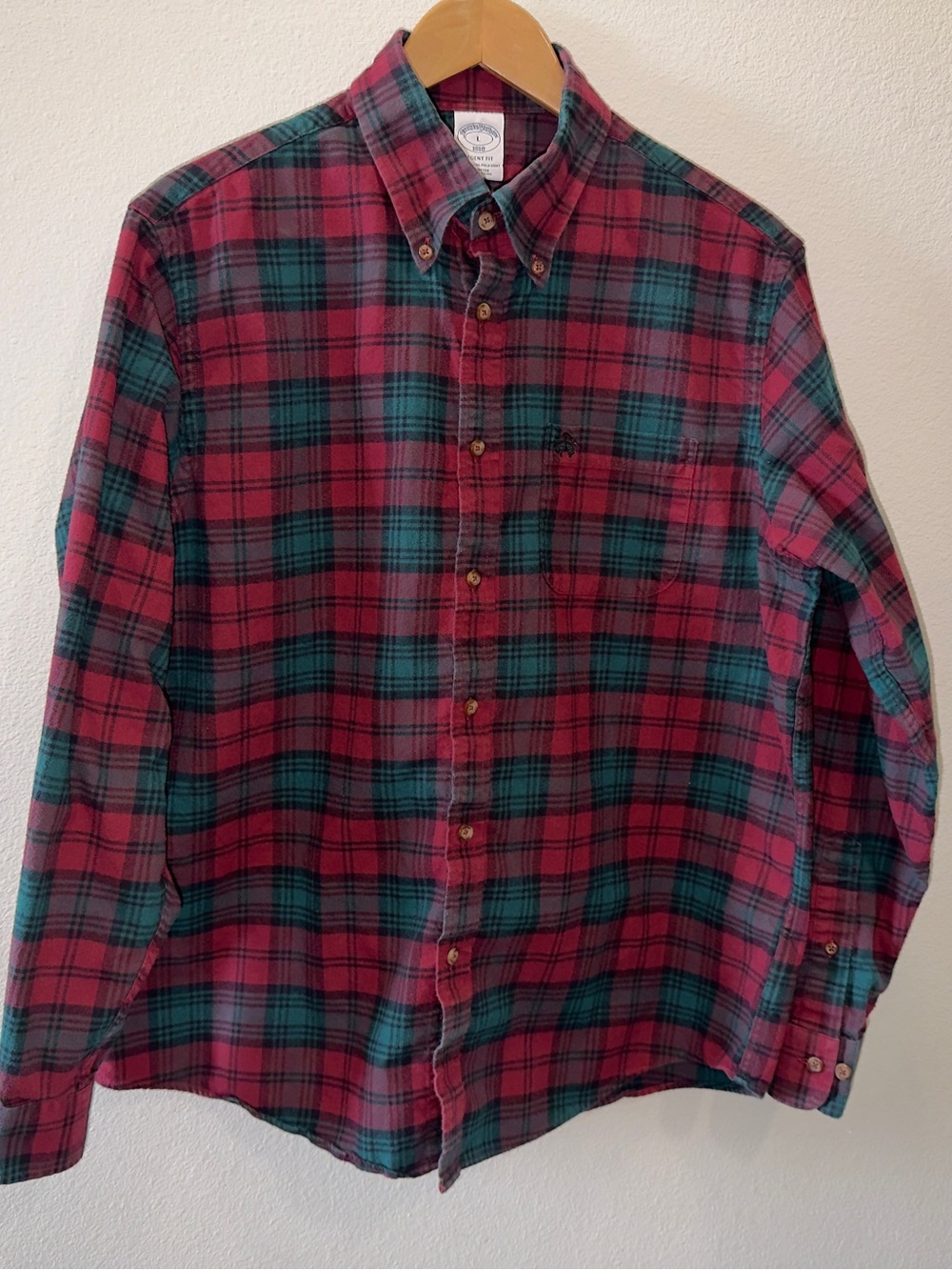 Brooks Brothers Red & Green Plaid Button-Down Shirt